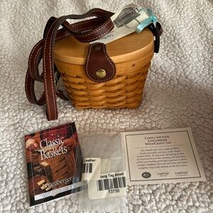 Longaberger Brown and Tan Crossbody Bag